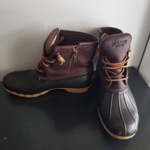 Sperry Saltwater Duck Boots, Brown/Tan Women's size 8
